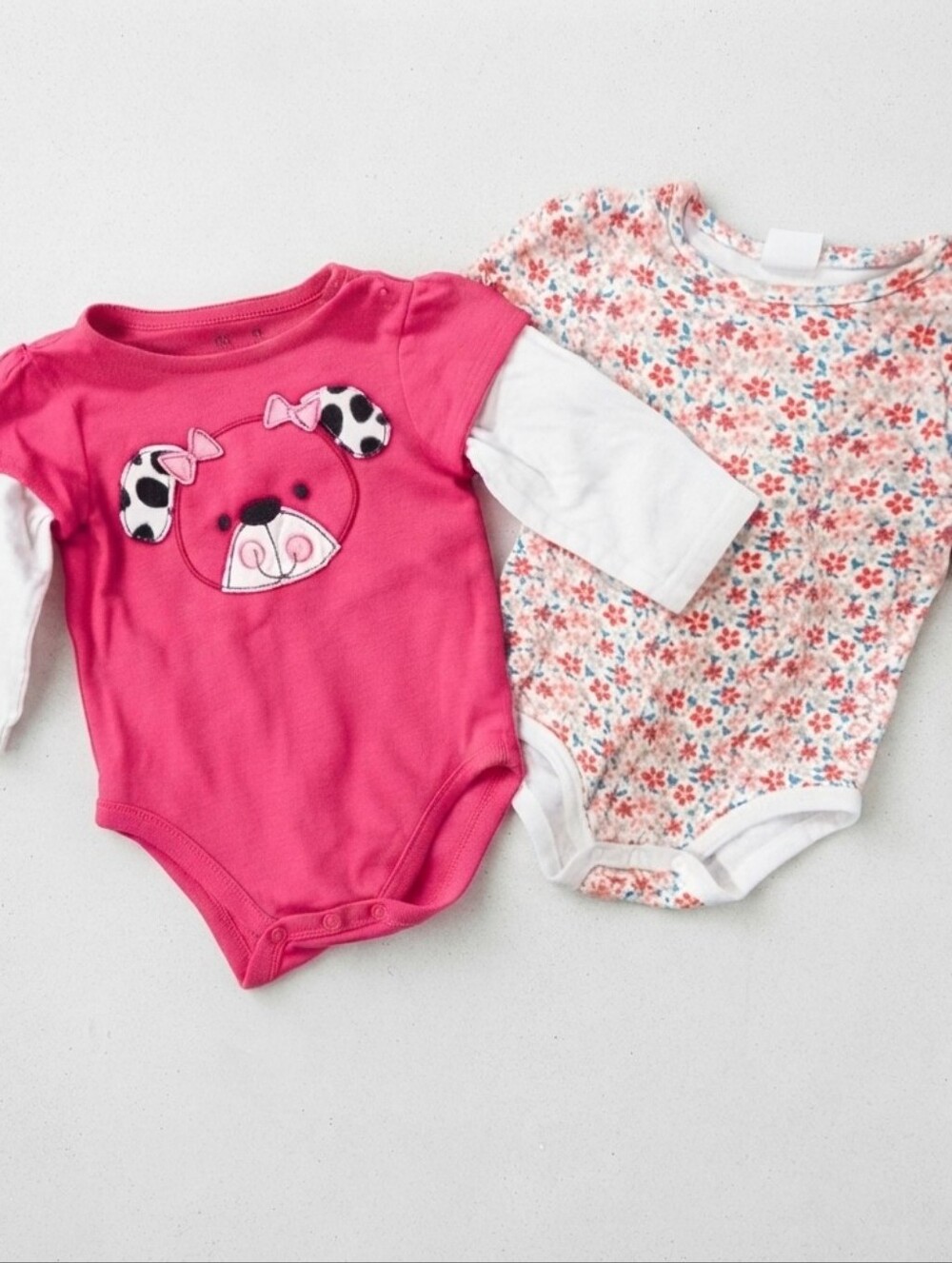 6M Pink and Floral Kids One Pieces Set